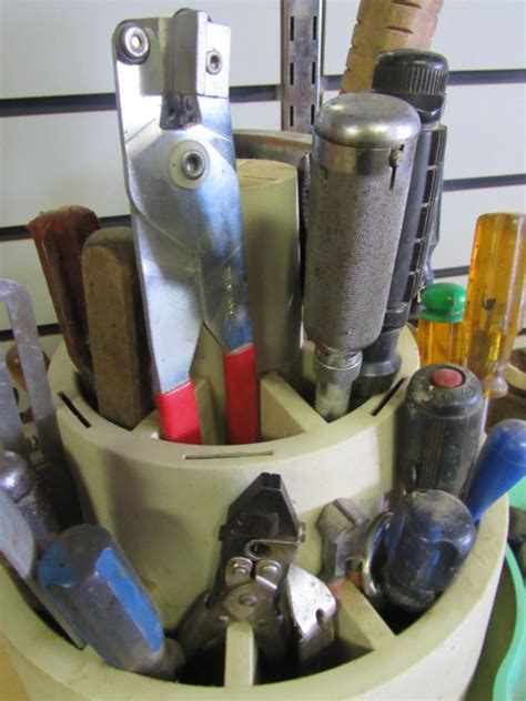 Lot Detail Tool Caddy In The Round With Lots Of Tools