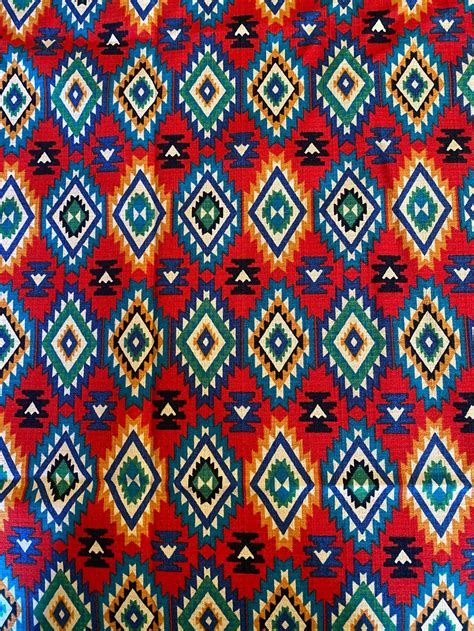 Vintage 93 Southwest Fabric Navajo Print 723 Yds X 46 Fabric Etsy