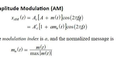 Interpreting The Amplitude Modulation Formula In The Handbook Rfeexam