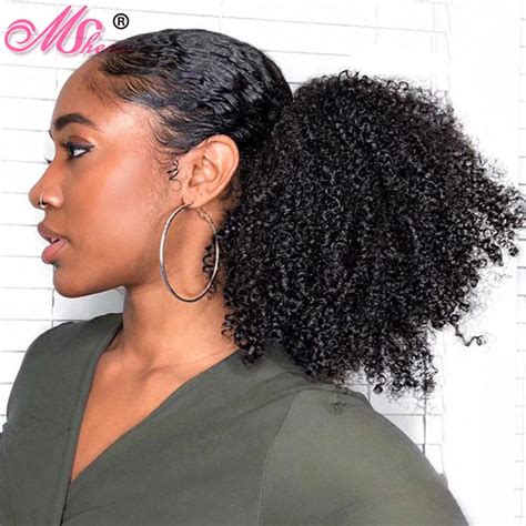 Aliexpress Com Buy Afro Kinky Curly Ponytail For Women Natural Black
