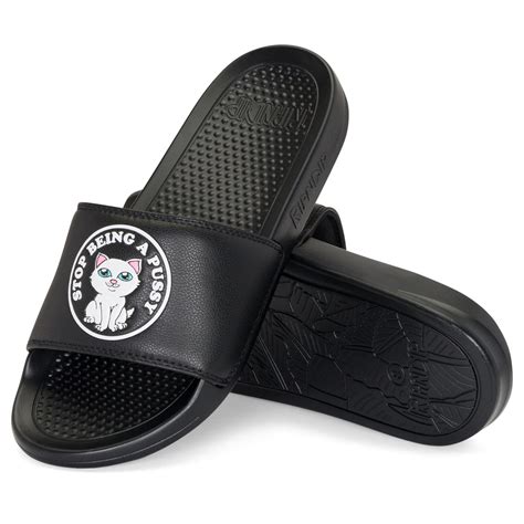 Stop Being A Pussy Slides Black Ripndip