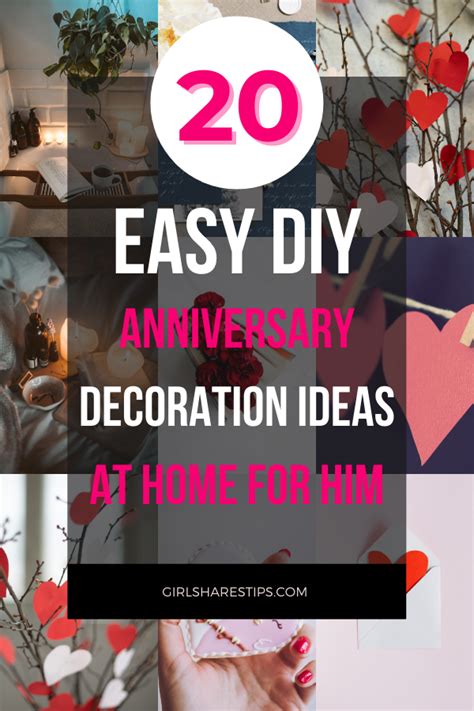 20 Last Minute Diy Simple Anniversary Decoration Ideas At Home For Him Anniversary Decorations