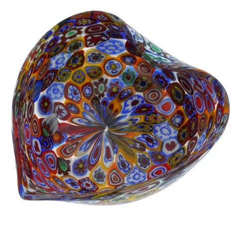 Murano Glass Vases Murano Millefiori Decorative Heart Bowl Multicolor