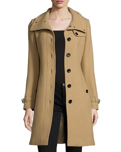 Burberry Brit Rushfield Single Breasted Trench Coat Camel