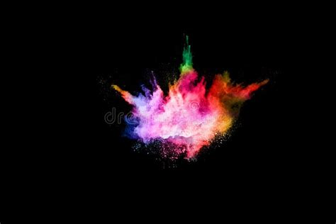 Abstract Colored Dust Explosion On A Black Background Stock Image