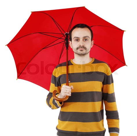 Man With Umbrella Stock Image Colourbox