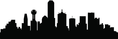 Dallas Texas City Skyline Silhouette Stock Illustration Download