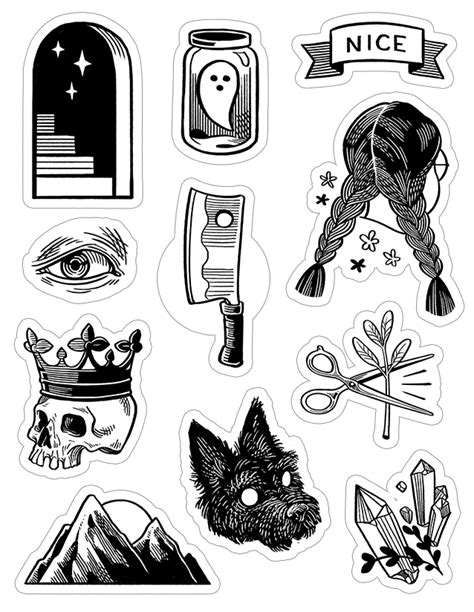 Aesthetic Printable Cute Stickers Black And White Annialexandra