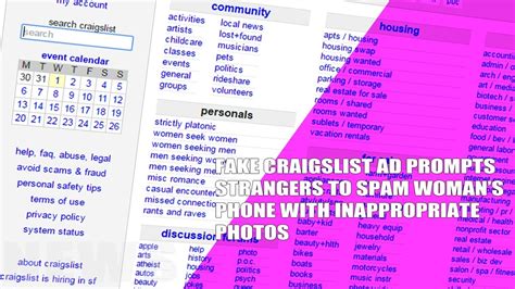 Fake Craigslist Ad Prompts Strangers To Spam Woman S Phone With