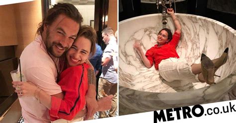 Jason Momoa And Emilia Clarke Share Hug As Game Of Thrones Stars