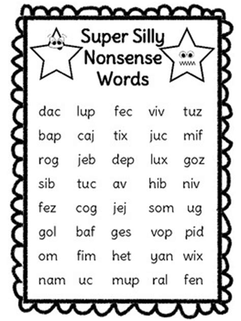 Generated words are checked against a . 27 best Nonsense word activities images on Pinterest ...