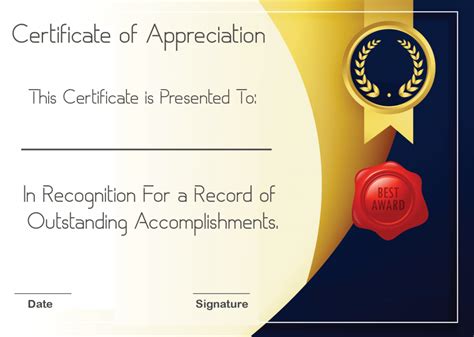 ️ Sample Certificate Of Appreciation Form Template ️