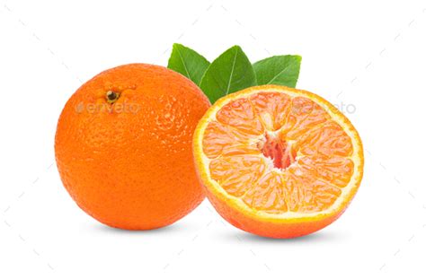 Mandarin Tangerine Citrus Fruit Isolated On White Background Full