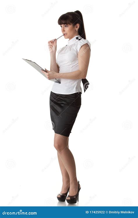 Businesswoman With Clipboard Stock Photo Image Of Person Adult 17425922