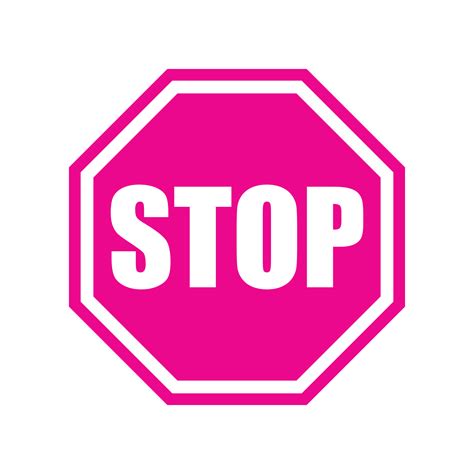 Eps10 Pink Vector Stop Sign Or Logo In Simple Flat Trendy Modern Style