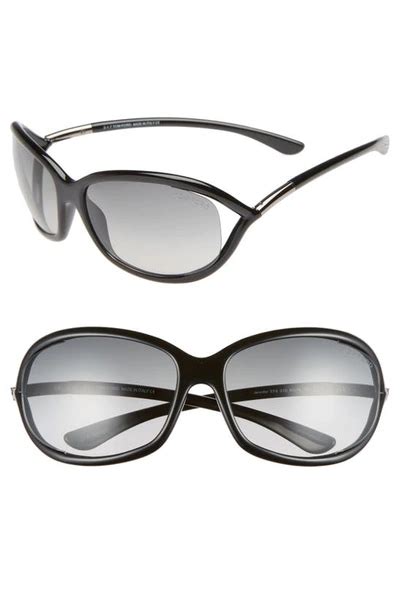 tom ford jennifer 61mm oval oversize frame sunglasses in black grey modesens