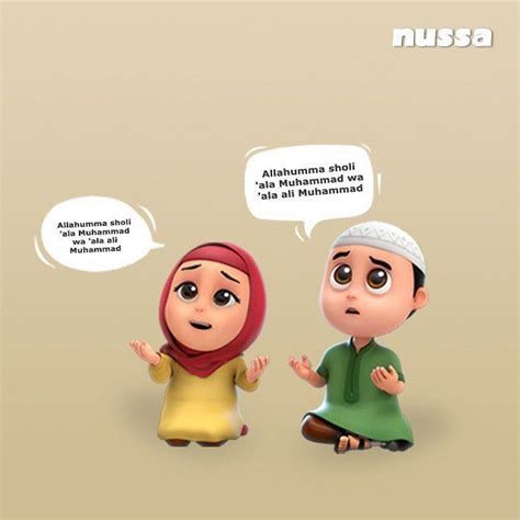 Gambar Kartun Islami Keluarga Kecil Adzka