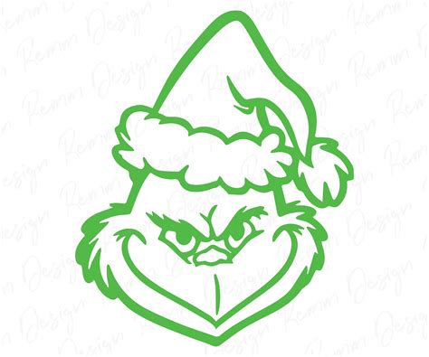 Buy Grinch Face Svg Grinch With Santa Hat Svg Grinch Image Cutting