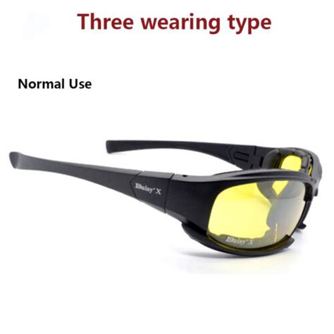 Daisy C5 X7 Polarized Military Army Goggles Men Tactical Game 4 Lens Kit Glasses Ebay