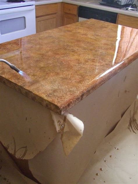 Your laminate countertop should now fit on top of the countertop area almost exactly. DIY Updates for your Laminate Countertops (without replacing them!)