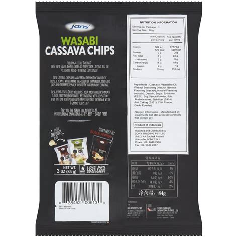 Jans Cassava Chips Wasabi G Woolworths