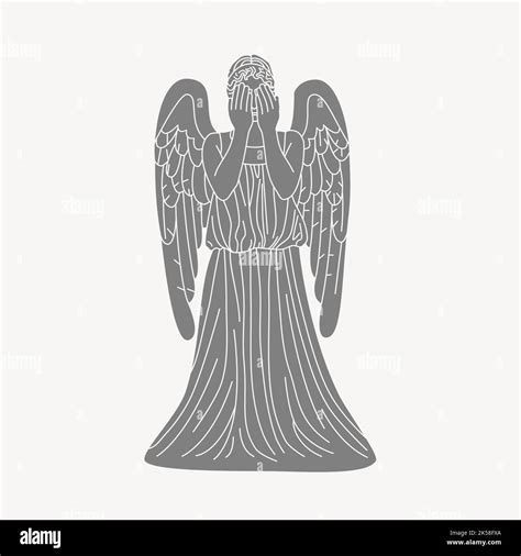 Weeping Angel Clipart Vintage Illustration Vector Stock Vector Image