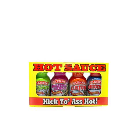 Ass Kickin’ Hot Sauces 4 Mini Bottles Chilly Chiles