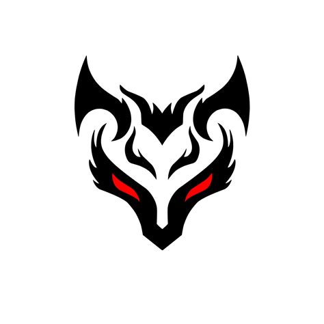 Fox Head Demon Logo Symbol With Red Eyes In Clipart Style 16012058