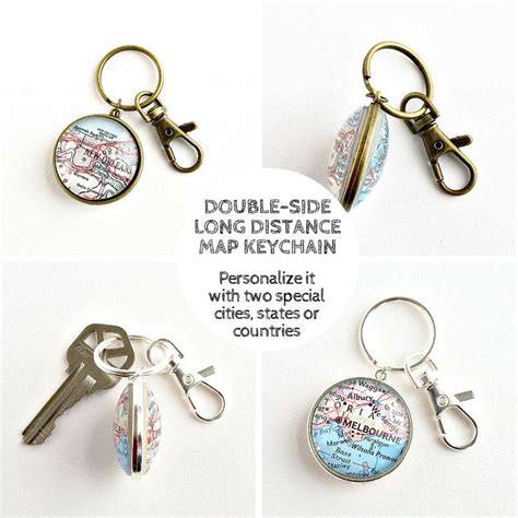 Long distance relationship means when two lovers are not in the same area geographically. Long distance boyfriend keychain Christmas gift for long ...