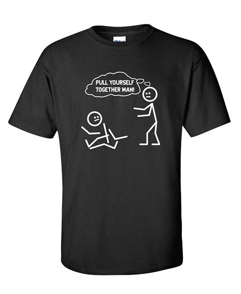 pull yourself together man novelty sarcastic funny stick figure tee fashion t shirts slim fit o