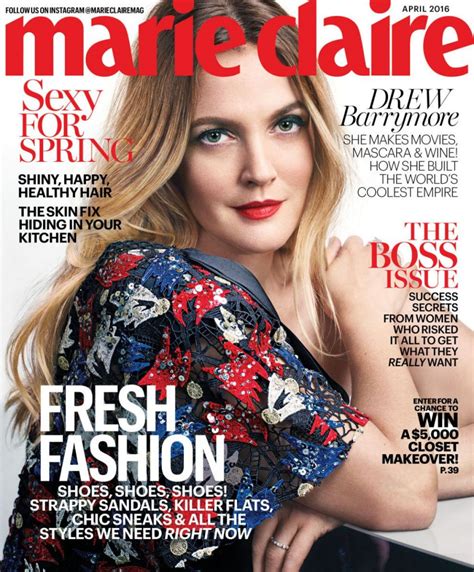 Drew Barrymore In Marie Claire Magazine April 2016 Issue Hawtcelebs