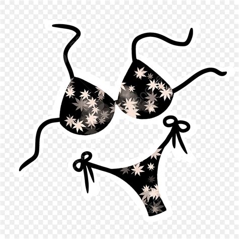 Black Bikini Png Image Cute Floral Black Bikini Bikini Swimsuit