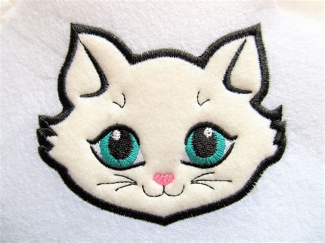 Kitty Cat Head Face Applique Embroidery Designs Cat Applique Kitty