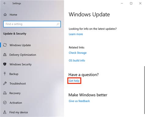 Get Help In Windows Get Latest Windows 10 Update
