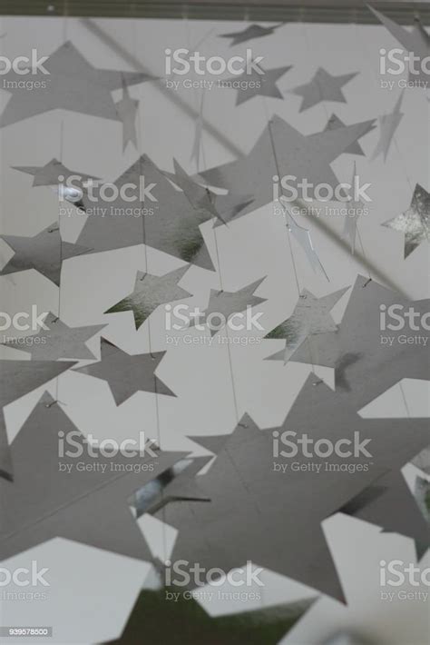 Silver Paper Stars Stock Photo Download Image Now Ceiling Paper