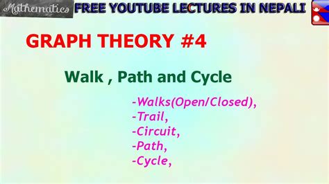 4 Walk Path And Cycle Graph Theory Youtube