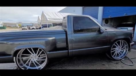 Chevy Truck On 28 Inch Rims Cor Wheels On Chevy Short Bed Youtube