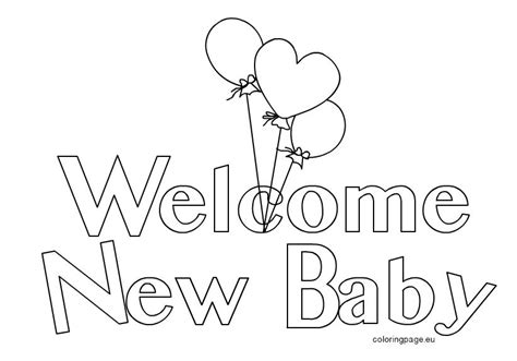 Welcome New Baby 2 Coloring Page