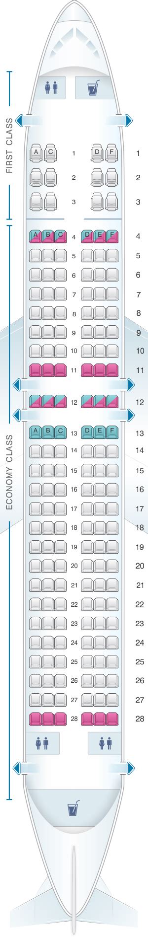 Seat Map Sun Country Airlines Boeing B737 800 162pax