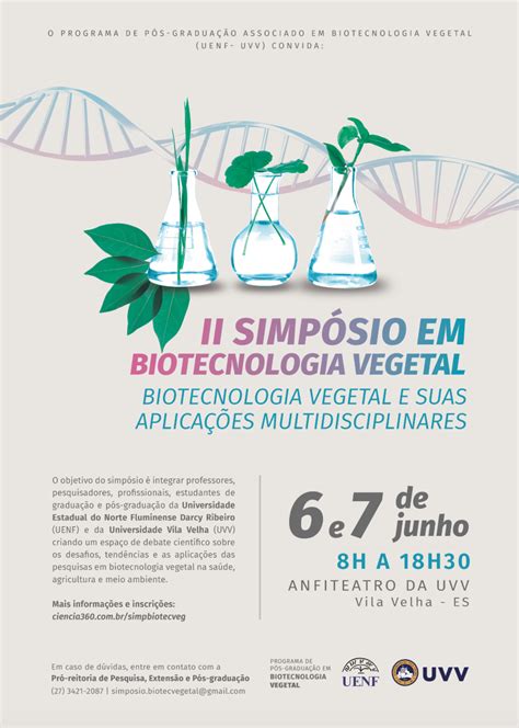 estão abertas as inscrições para o ii simpósio em biotecnologia vegetal em vila velha es
