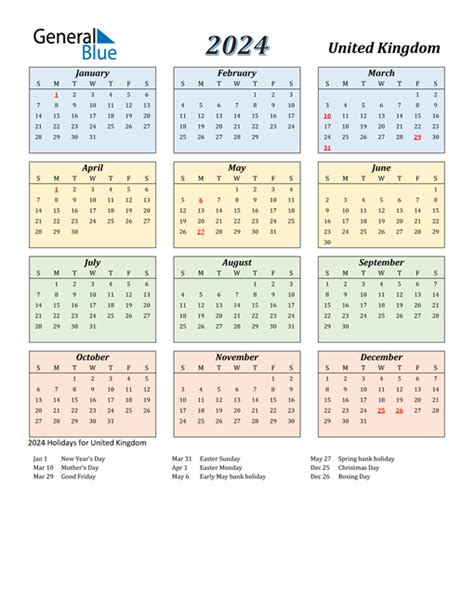 2024 Uk Holidays Calendar Heidie Regine