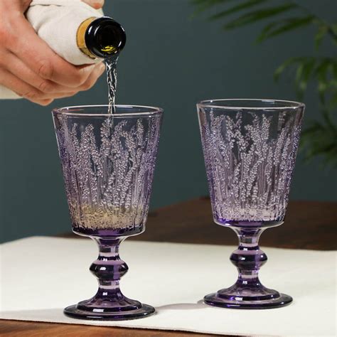 Luxury Embossed Coloured Wine Glasses By Dibor