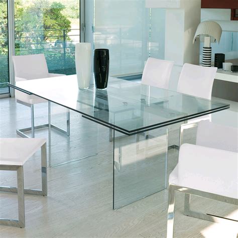 Antonello Italia Miami Glass Dining Table Contemporary