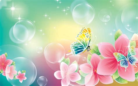 Flowers And Bubbles Wallpapers Wallpaper Cave