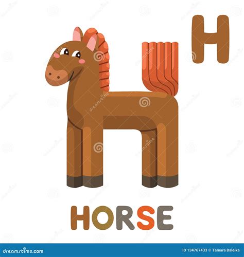 H Is For Horse Letter H Horse Cute Illustration Animal Alphabet