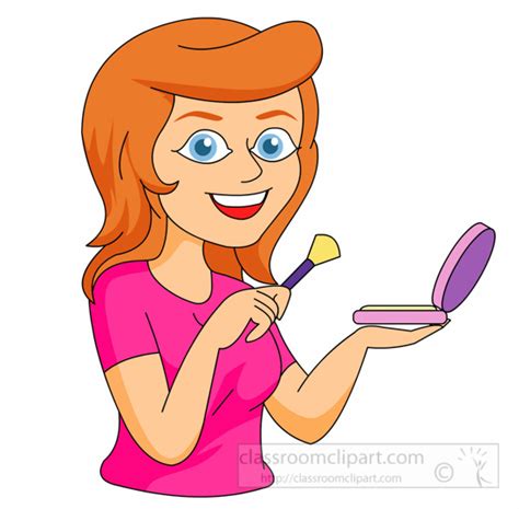 Woman Putting On Makeup Clip Art