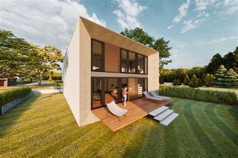 Bemaßungen (ansichten, schnitte, detailansichten) mit der techdraw workbench erstellt werde. kubus.1 - Einfamilienhaus modern mit Flachdach