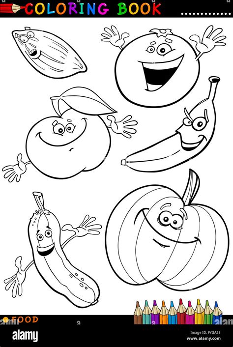 Frutas y verduras para colorear Fotografía de stock - Alamy