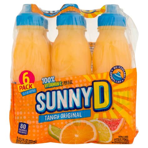 Sunny D Tangy Original Orange Flavored Citrus Punch Juice 11 3 Fl Oz 6 Count