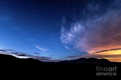 Night Sky Over The Rocky Mountains Photograph By Twenty